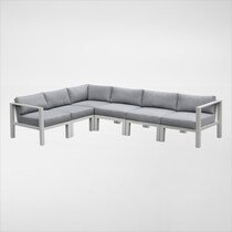 halifax white outdoor sectional set   