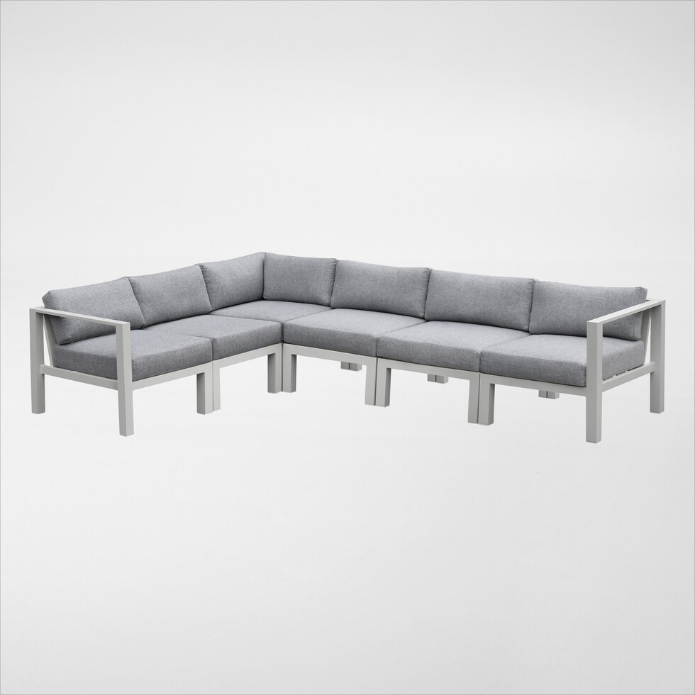 halifax white outdoor sectional set   