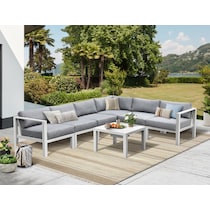 halifax white outdoor sectional set   