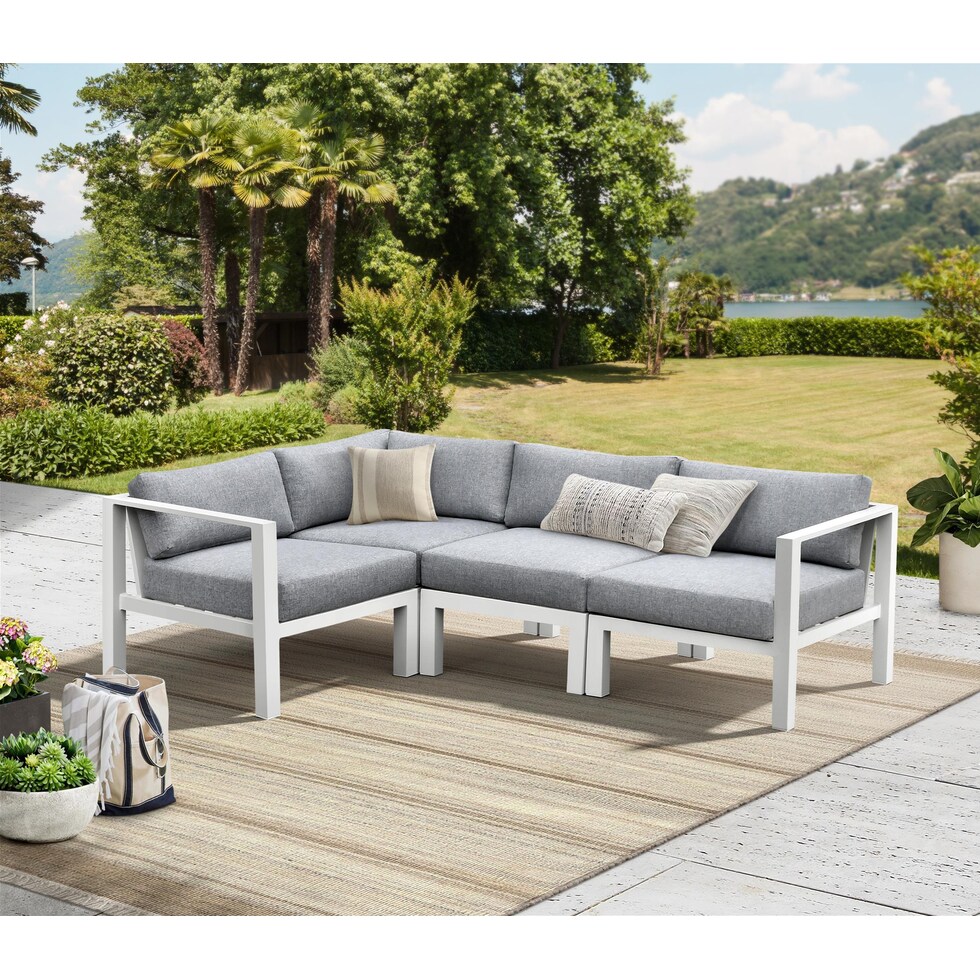 halifax white outdoor sectional   