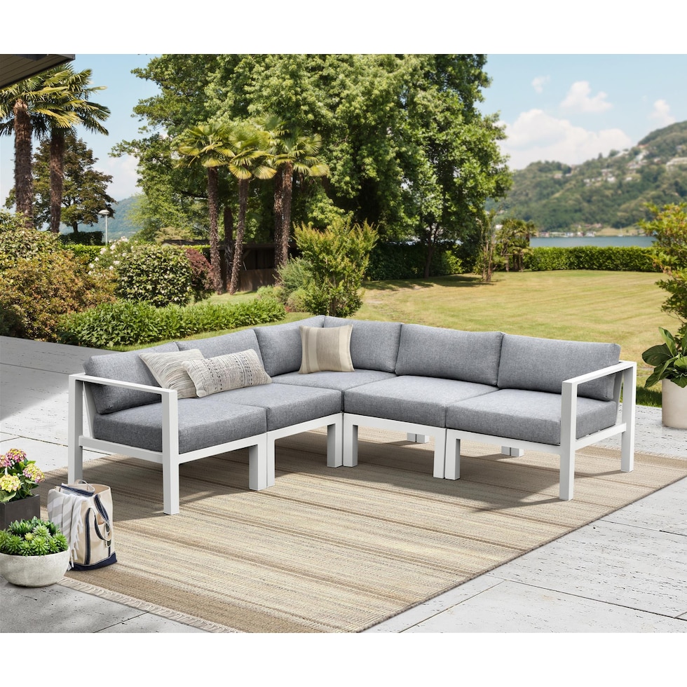 halifax white outdoor sectional   