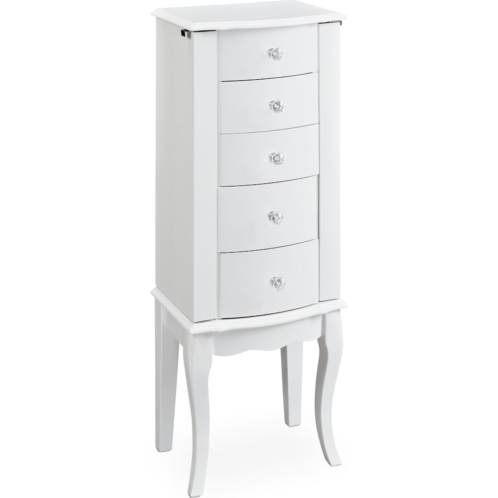 hallie white jewelry armoire   