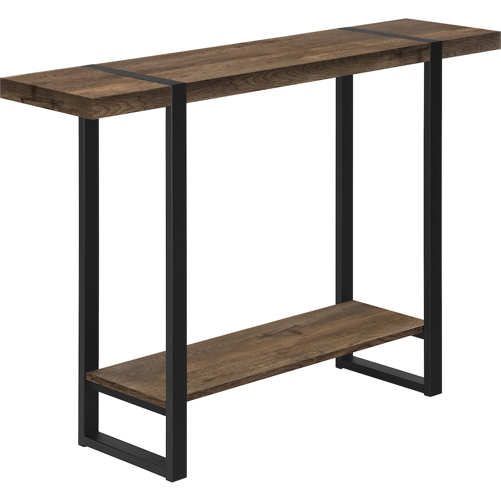 halton brown black console table   