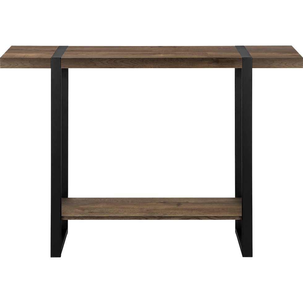 halton brown black console table   