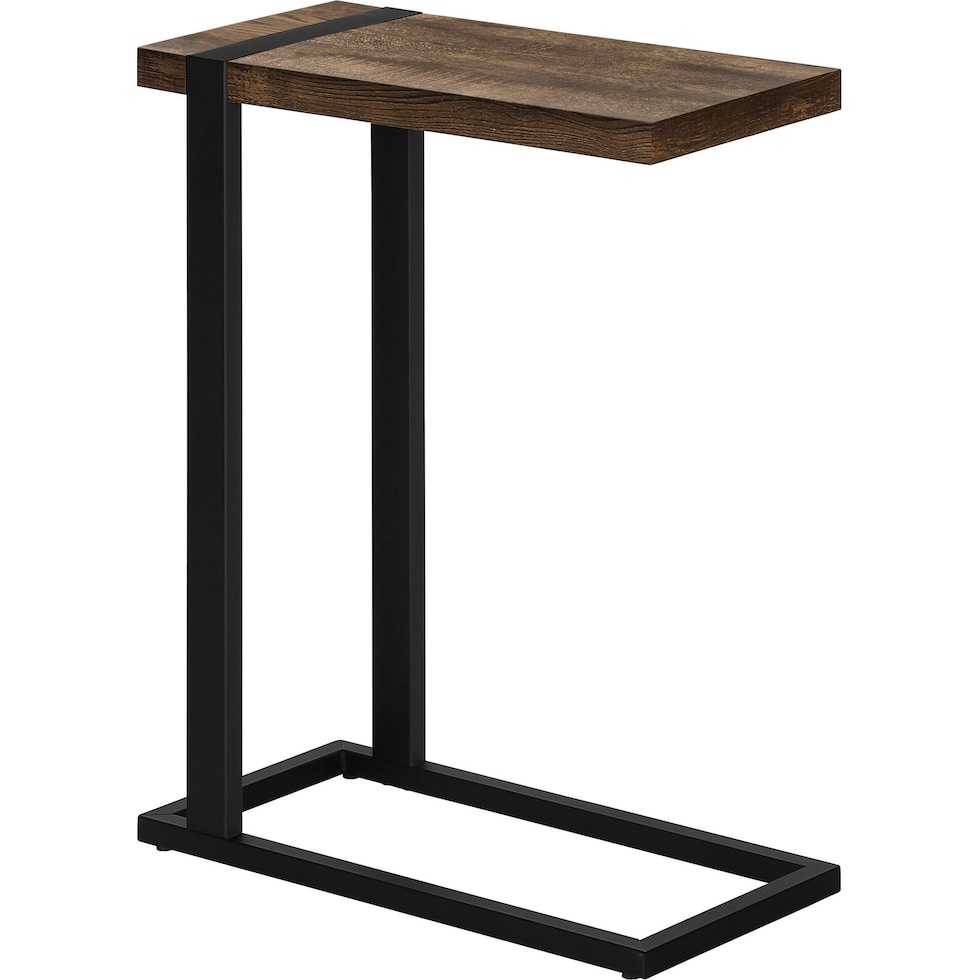 halton brown black end table   