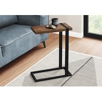 halton brown black end table   