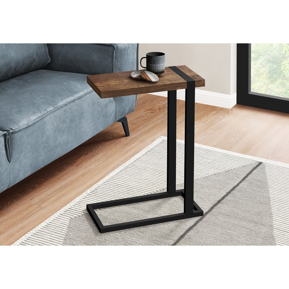 halton brown black end table   