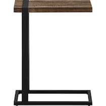 halton brown black end table   