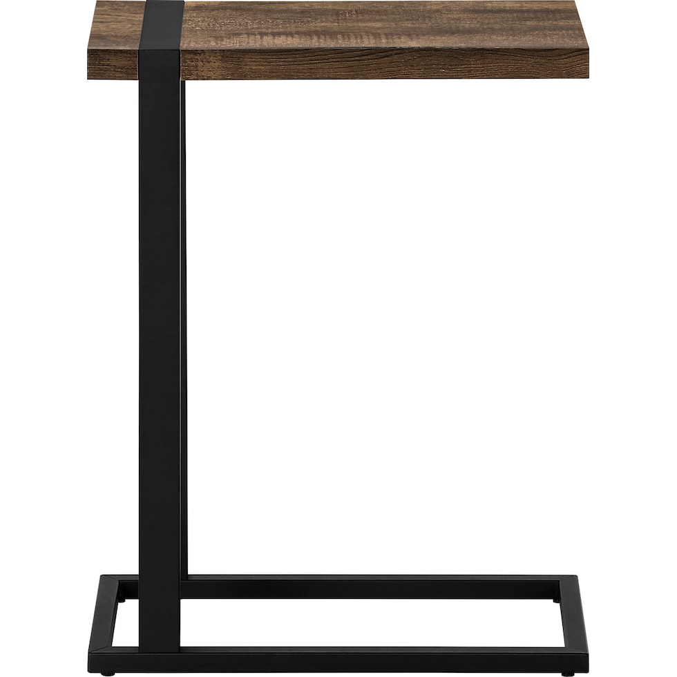 halton brown black end table   