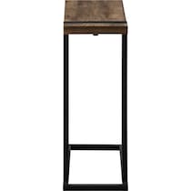 halton brown black end table   
