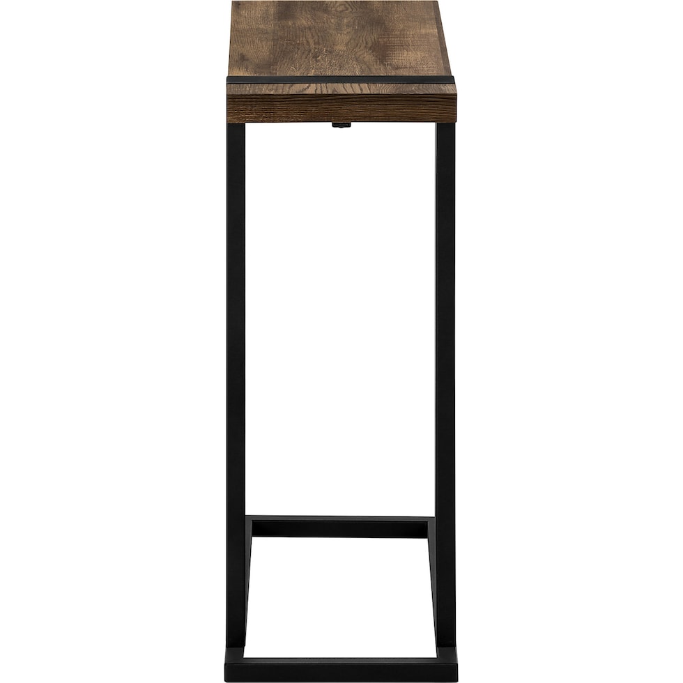 halton brown black end table   