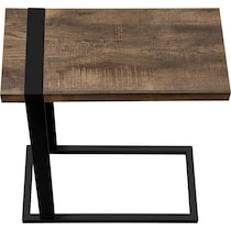 halton brown black end table   