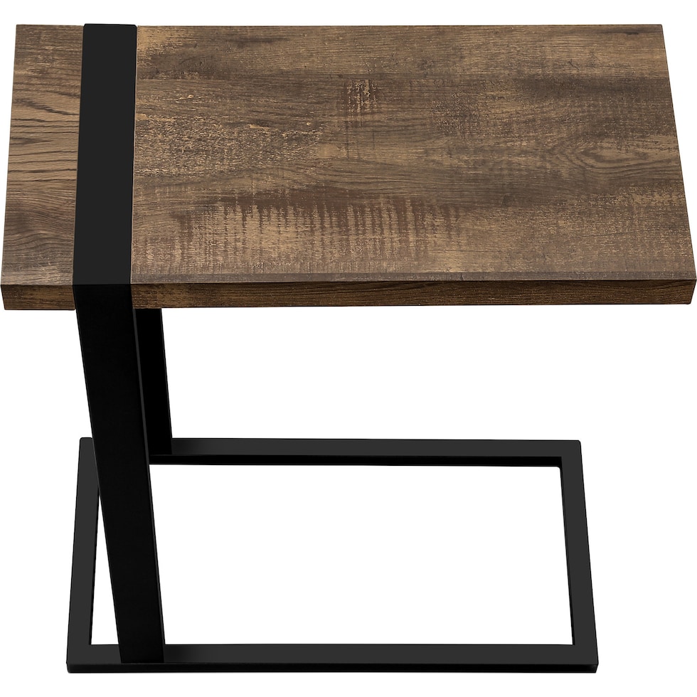 halton brown black end table   