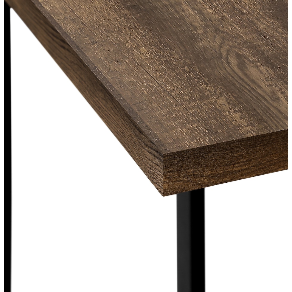 halton brown black end table   