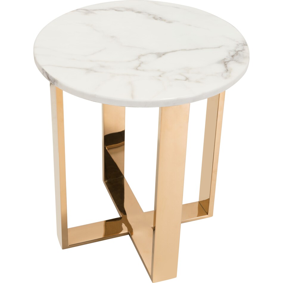 Hammy End Table White/Gold Value City Furniture