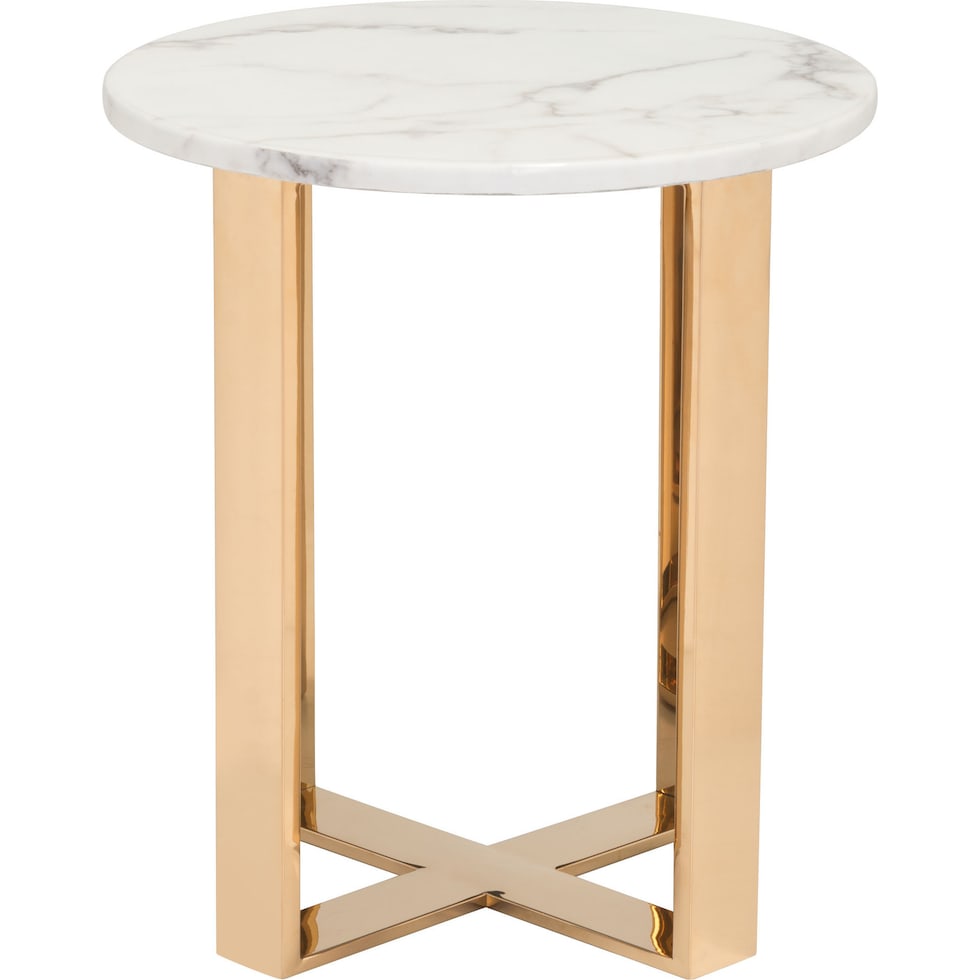 hammy white gold end table   