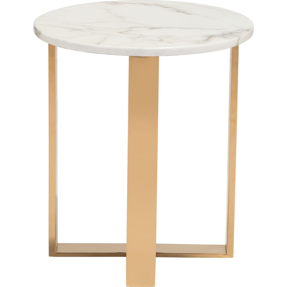 Hammy End Table White/Gold Value City Furniture