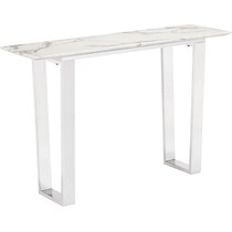 hammy white silver console table   