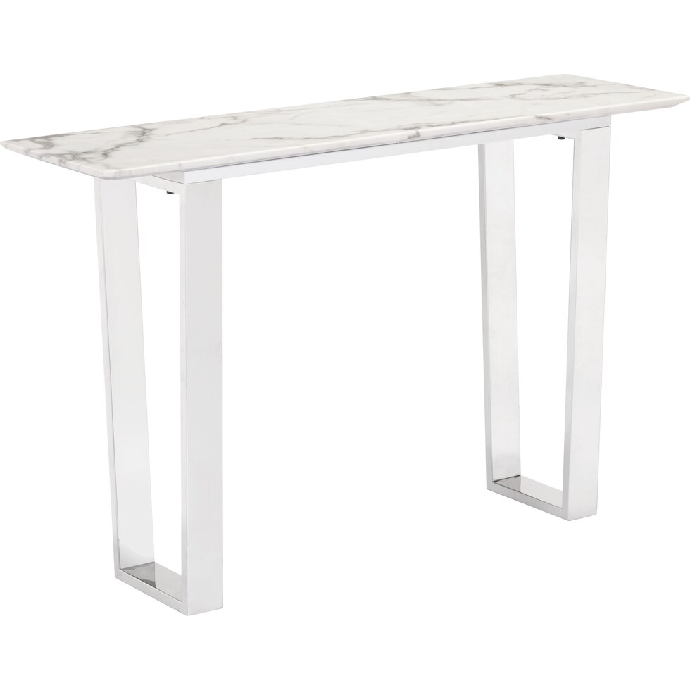 hammy white silver console table   