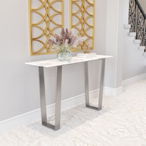 hammy white silver console table   
