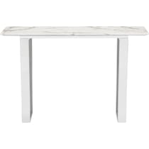 hammy white silver console table   