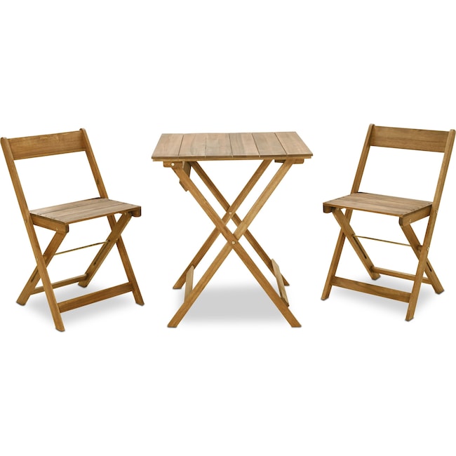 Outdoor Furniture - Hampton Beach 3-Piece Outdoor Folding Bistro Set