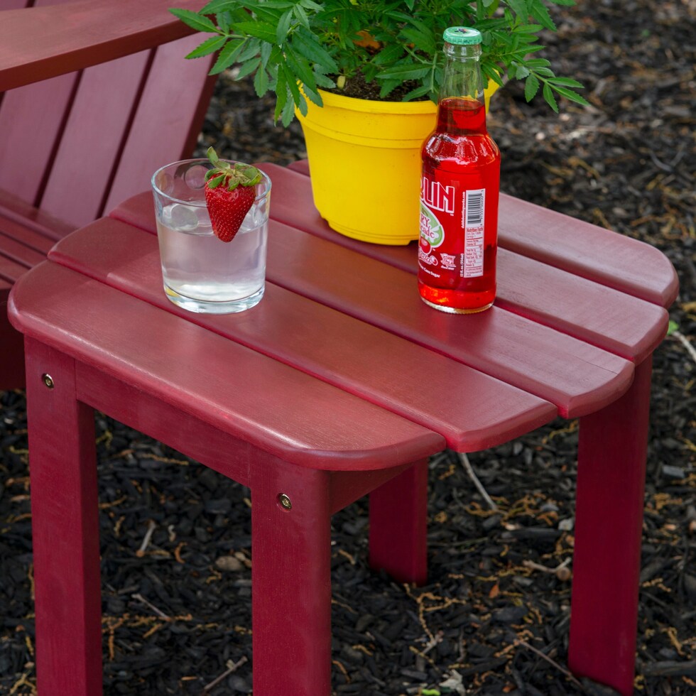 hampton beach red outdoor end table   