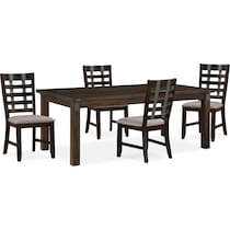 hampton dining dark brown  pc dining room   