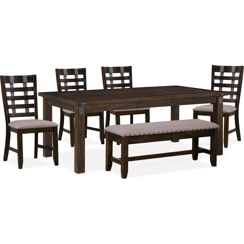 hampton dining dark brown  pc dining room   