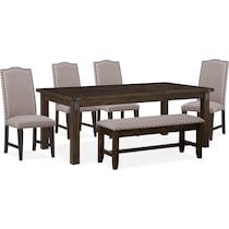 hampton dining dark brown  pc dining room   
