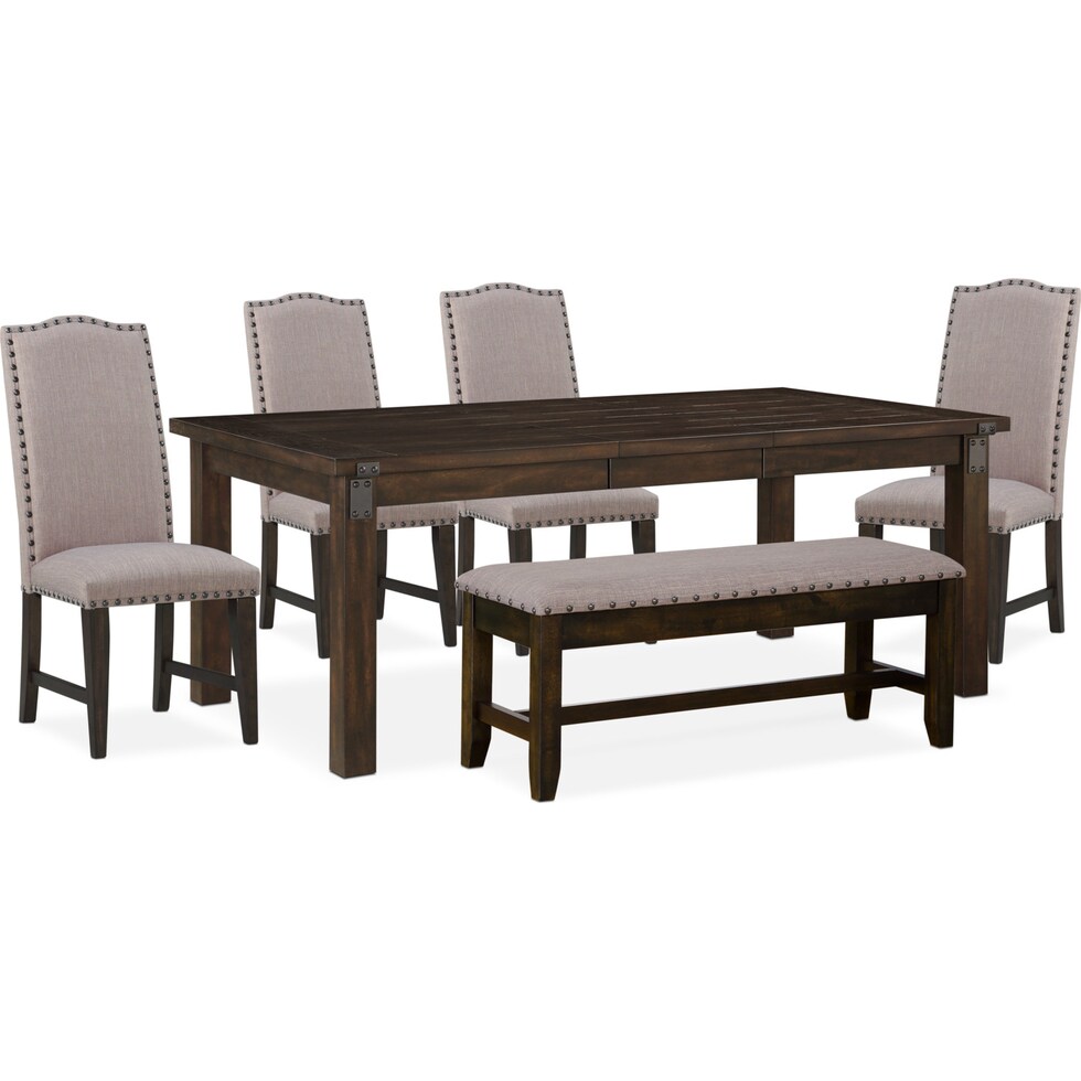 hampton dining dark brown  pc dining room   