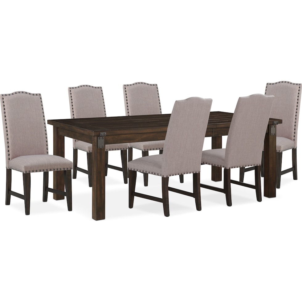 hampton dining dark brown  pc dining room   