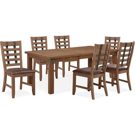 Hampton Dining Table and 6 Dining Chairs - Sandstone
