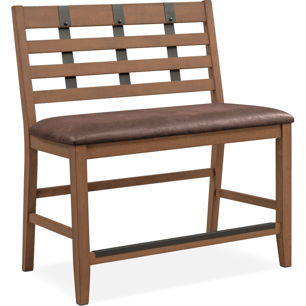 hampton dining light brown counter height bench   