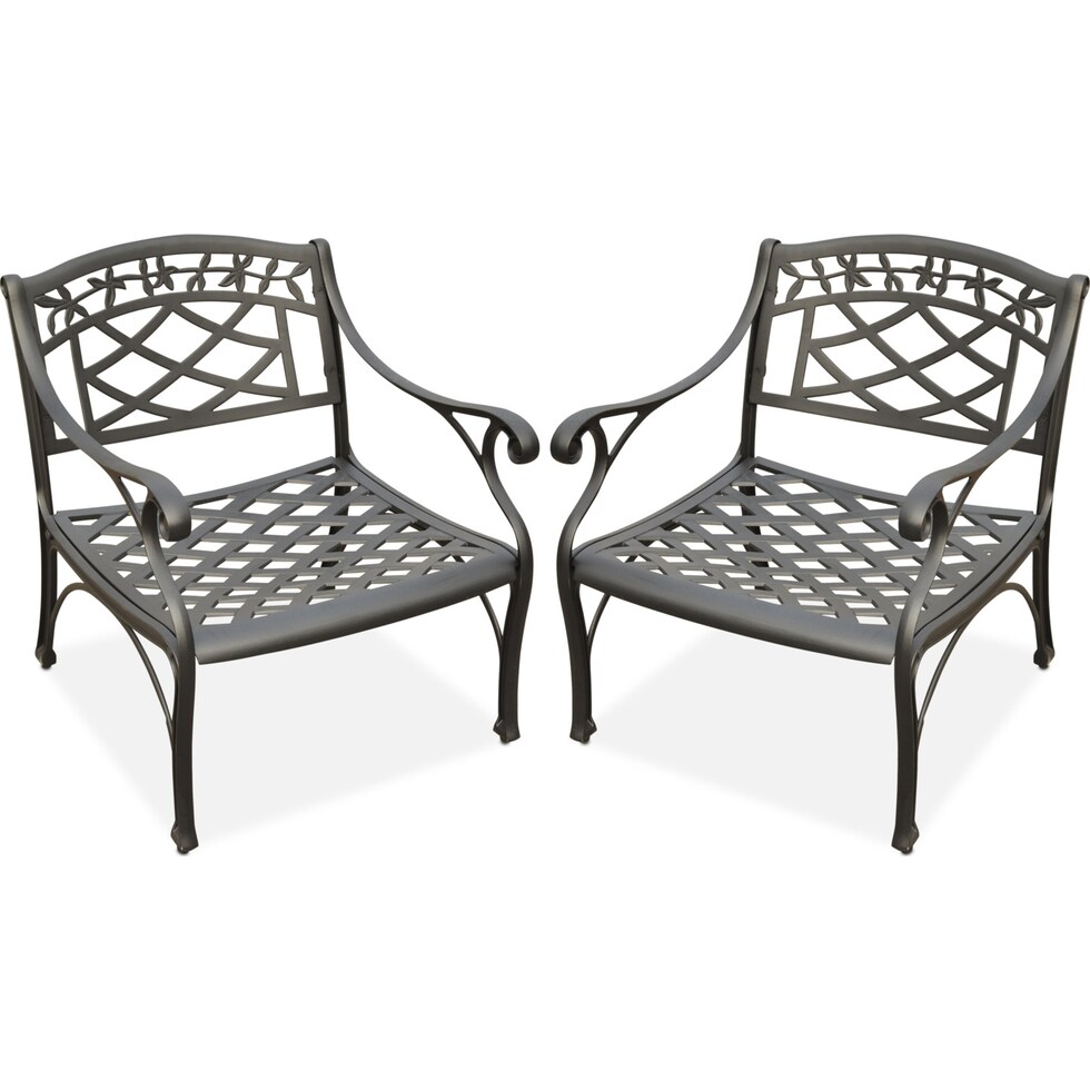 hana outdoor black outdoor chair set   