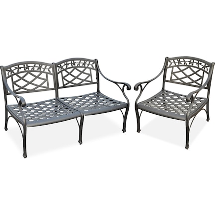 Hana Outdoor Loveseat and Chair Set