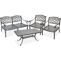 hana outdoor black outdoor loveseat set   