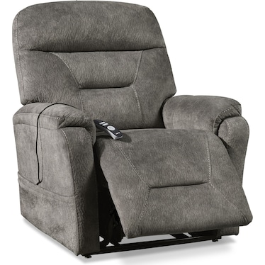 Hank Power Lift Heated Massage Recliner - Steel