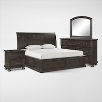 hanover bedroom dark brown  pc king bedroom   