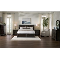 hanover bedroom dark brown  pc king bedroom   