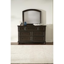 hanover bedroom dark brown dresser and mirror   