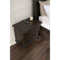 hanover bedroom dark brown nightstand   