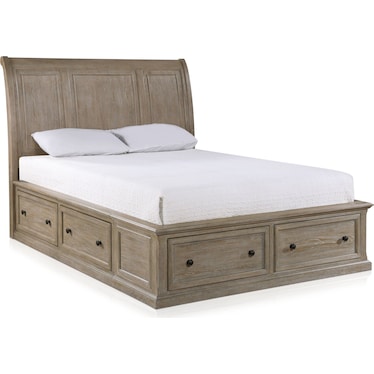 Hanover 5-Piece Storage Sleigh Bedroom Set with Dresser and Mirror