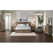 hanover bedroom light brown  pc queen bedroom   
