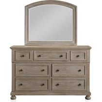 hanover bedroom light brown dresser and mirror   