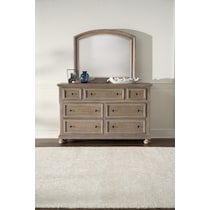 hanover bedroom light brown dresser and mirror   