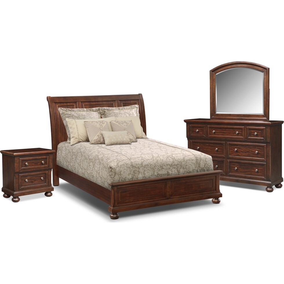 hanover panel dark brown  pc king bedroom   