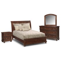 hanover panel dark brown  pc queen bedroom   