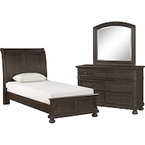 hanover youth bedroom dark brown  pc twin bedroom   