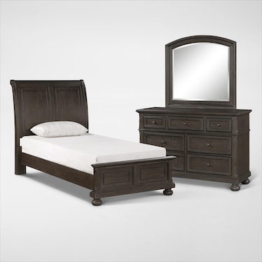 Hanover 5-Piece Youth Sleigh Bedroom Set with Dresser and Mirror